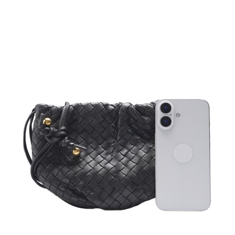 Bottega Veneta Black Intrecciato Bulb Mini Crossbody Bag