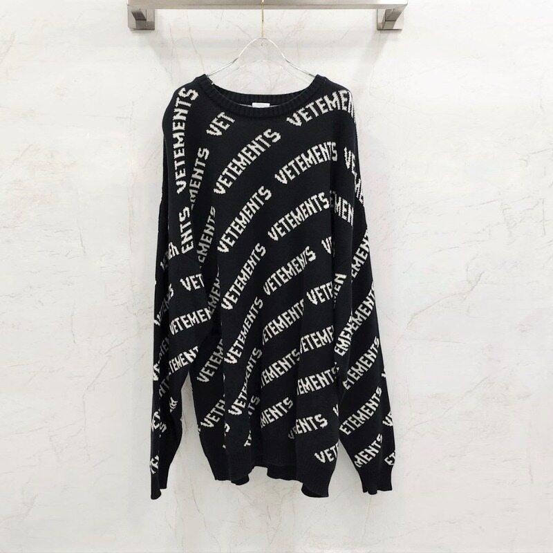 [럭스유] XL / 베트멍 멀티로고 오버 스웨터 니트 - Vetements