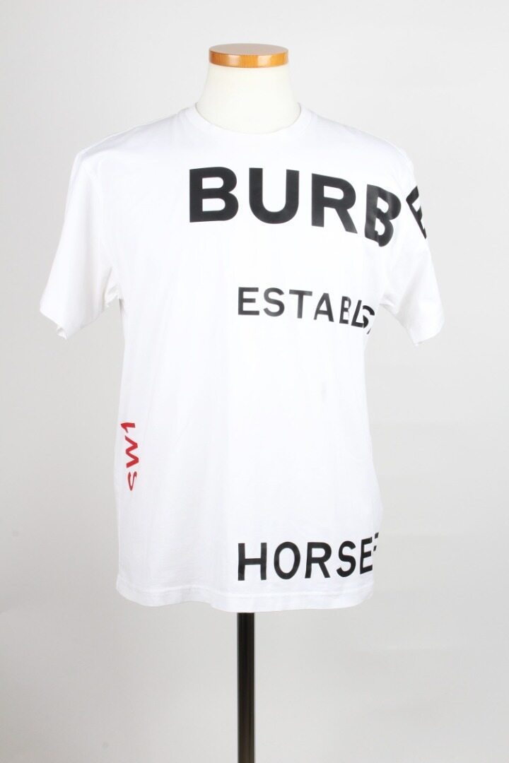 버버리 화이트 로고 반팔티 XS(55) - Burberry