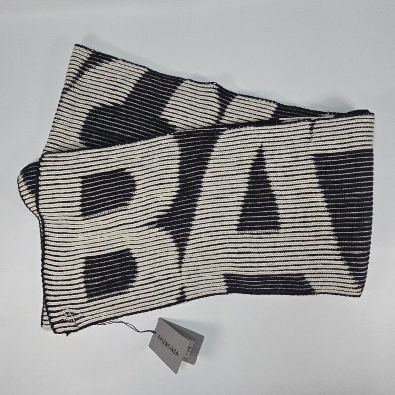 발렌시아가 로고 프린트 울 스카프 - Balenciaga