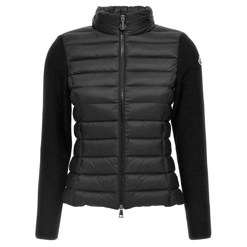 몽클레어 25SS 로고 패치 니트 믹스 패딩자켓 블랙 K1 093 9B000 06 M1122 999 - Moncler