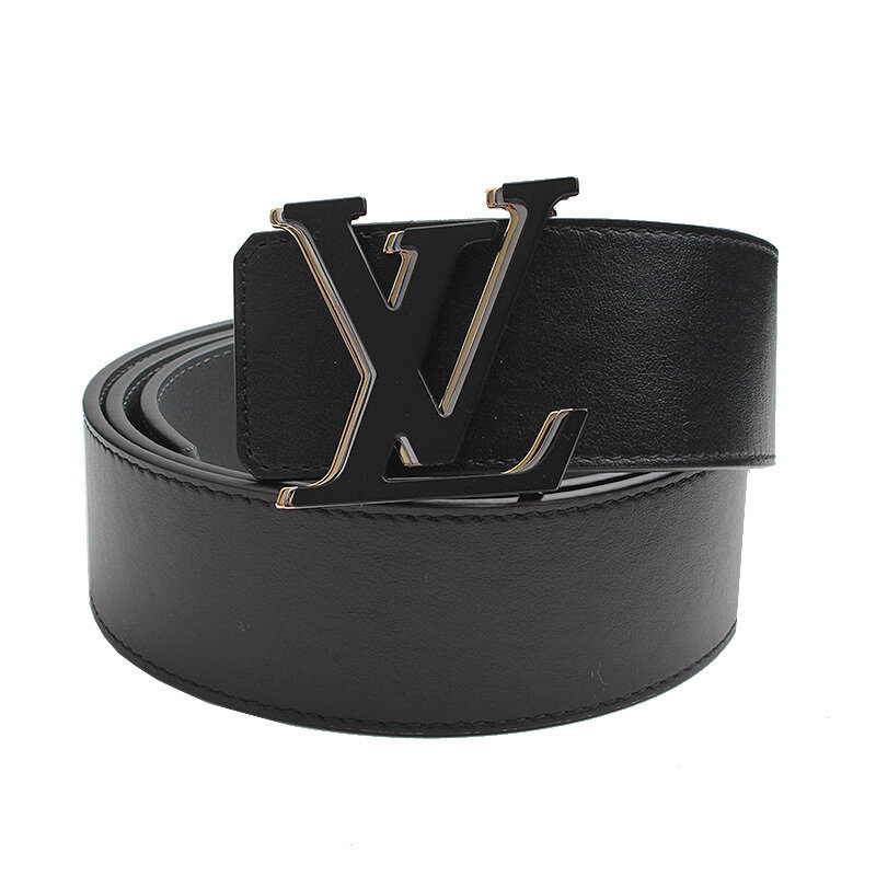 루이비통 옵틱 블랙 레더 남성 벨트 95/38 - Louis Vuitton