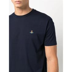 [국내발송] 25SS 비비안웨스트우드 오브 클래식 티셔츠 네이비 J001M K410 썸네일 4