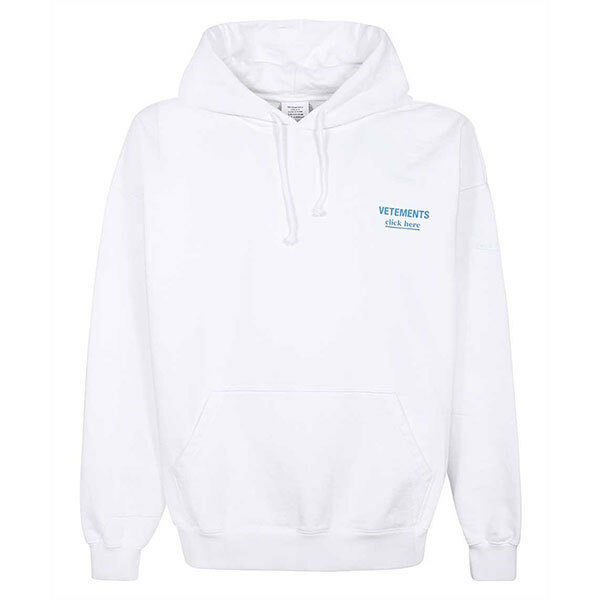 베트멍 남성 후드 베트멍 CLICK HERE 로고 후드티셔츠 UA53HD120W - Vetements