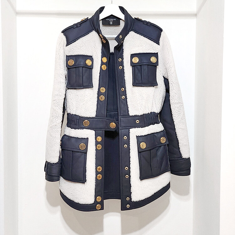 발망 무스탕 자켓 L648008 - Balmain