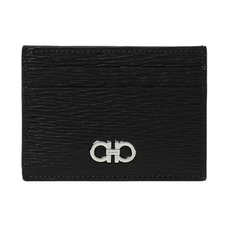 25SS 은장 더블간치니 투톤 카드지갑 66-A387 0704957 - Salvatore Ferragamo