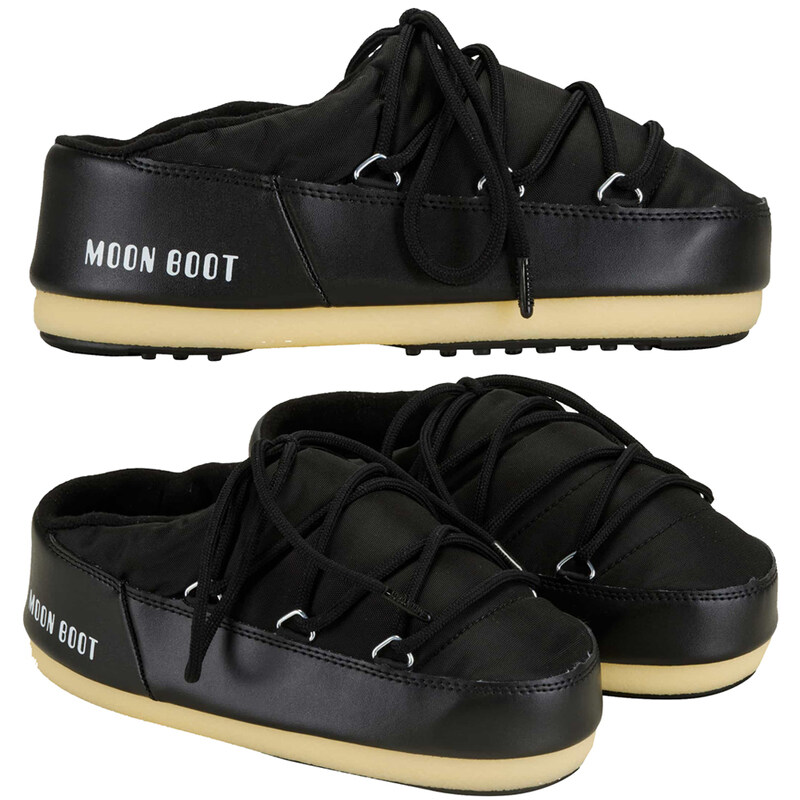 23FW 아이콘 나일론 뮬 블랙 14602100 001 - Moon Boot