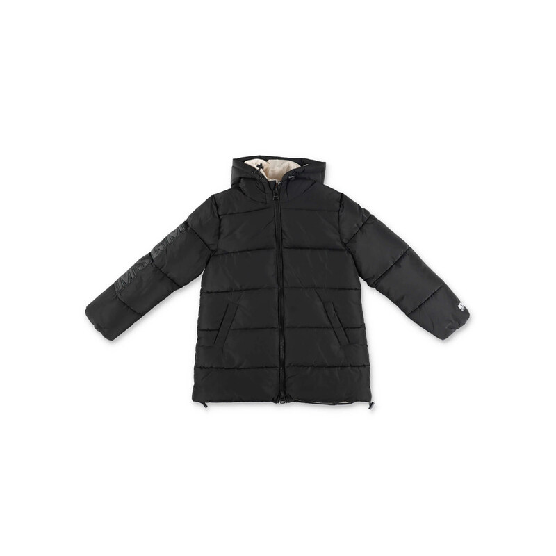 22FW 키즈 로고 후드 패딩자켓 블랙 MS029115 110 - MSGM