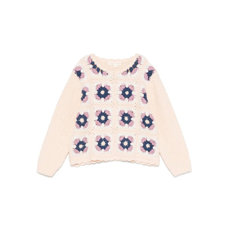24FW 키즈 플라워 패턴 니트 블러쉬 J0027 BLUSH - Louise Misha
