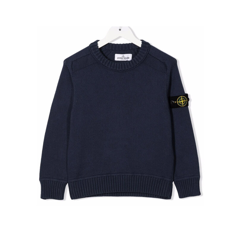 21FW 키즈 와펜 크루넥 니트 네이비 7516515A2 V0020 - Stone Island