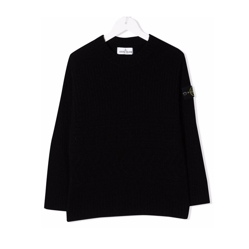 21FW 키즈 와펜 니트 블랙 7516505D2 V0029 - Stone Island