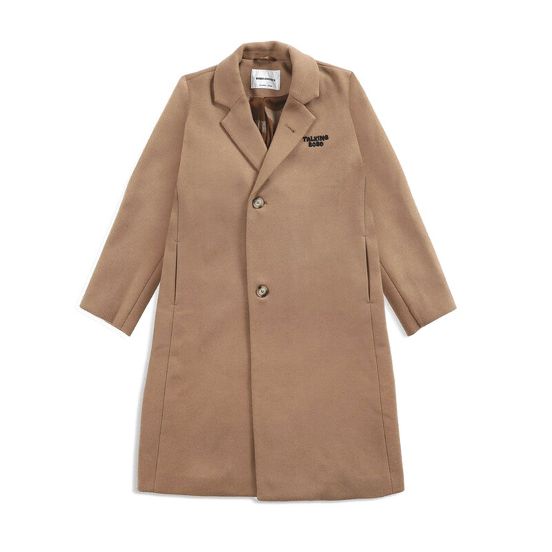 21FW 키즈 보보 로고 자수 코트 브라운 221AC126 210 - Bobo Choses