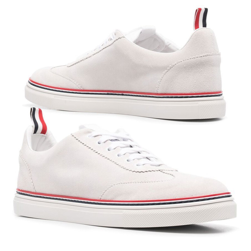 24SS 삼선탭 스웨이드 스니커즈 MFD242A 03050 100 - Thom Browne