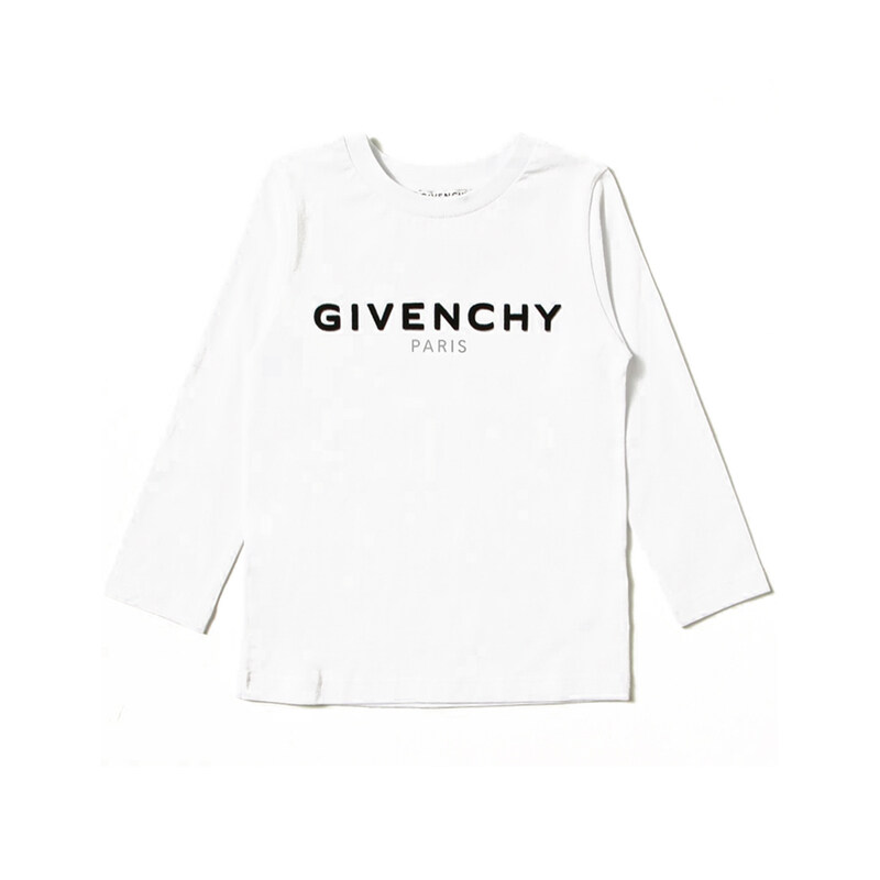 21FW 키즈 로고 프린트 티셔츠 화이트 H25282 10B - Givenchy