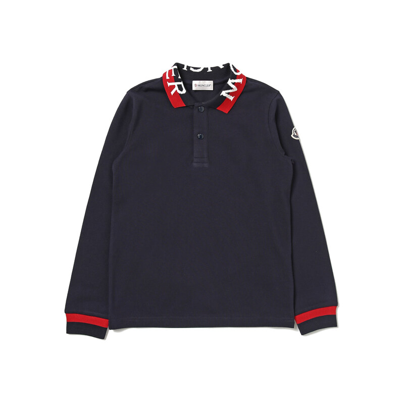 23FW 키즈 로고 패치 카라 티셔츠 8B000 06 8496W 778 - Moncler