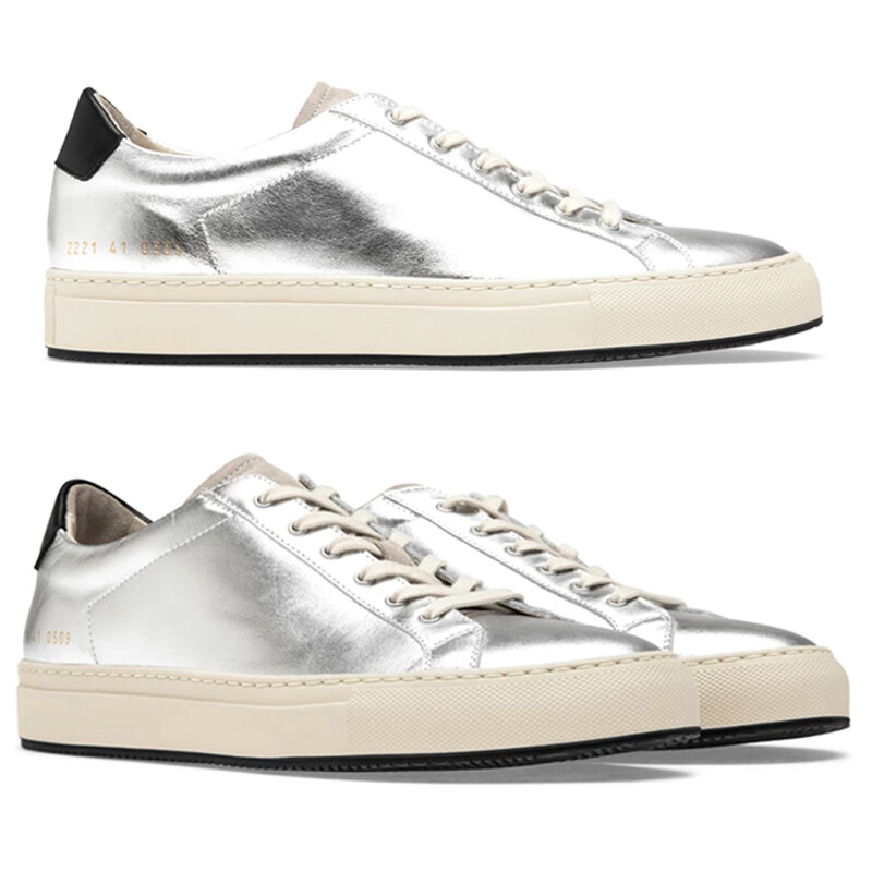 24SS 레트로 로우 스니커즈 실버/블랙 2221 0509 - Common Projects