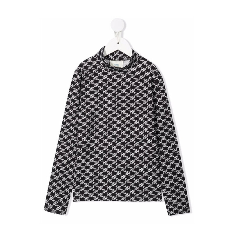 21FW 키즈 FF 칼리그래피 탑 블랙 JFI230 AG25 F0GME - Fendi