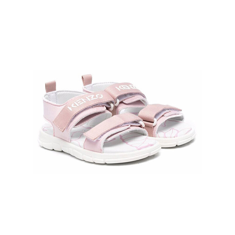 22FW 키즈 로고 벨크로 샌들 핑크 K59044 454 - Kenzo