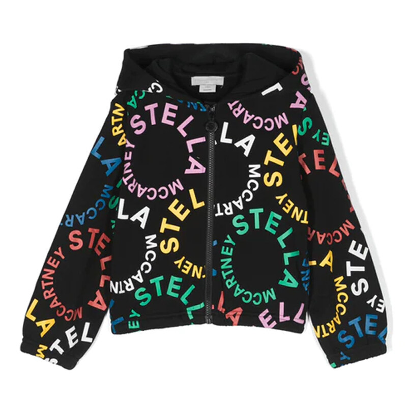23FW 키즈 로고 패턴 후드 집업 TT4D50 Z1333 930MC - Stella McCartney