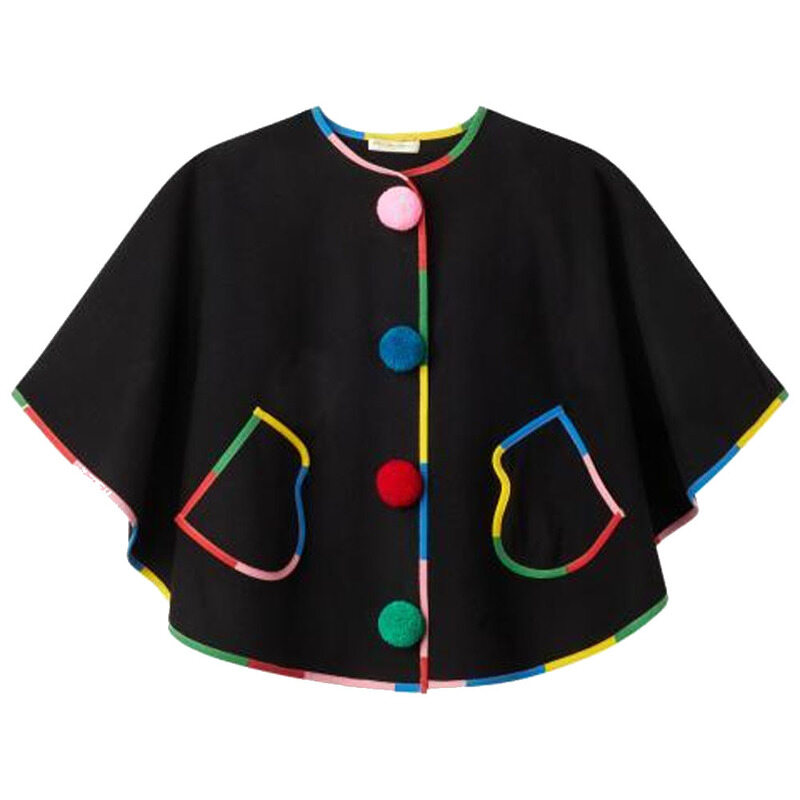 24FW 키즈 울 케이프 자켓 블랙 TV2D33 Z2368 930 - Stella McCartney