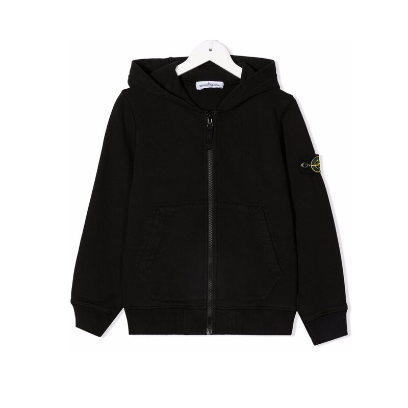 21FW 키즈 와펜 후드 집업 자켓 블랙 751660740 V0029 - Stone Island