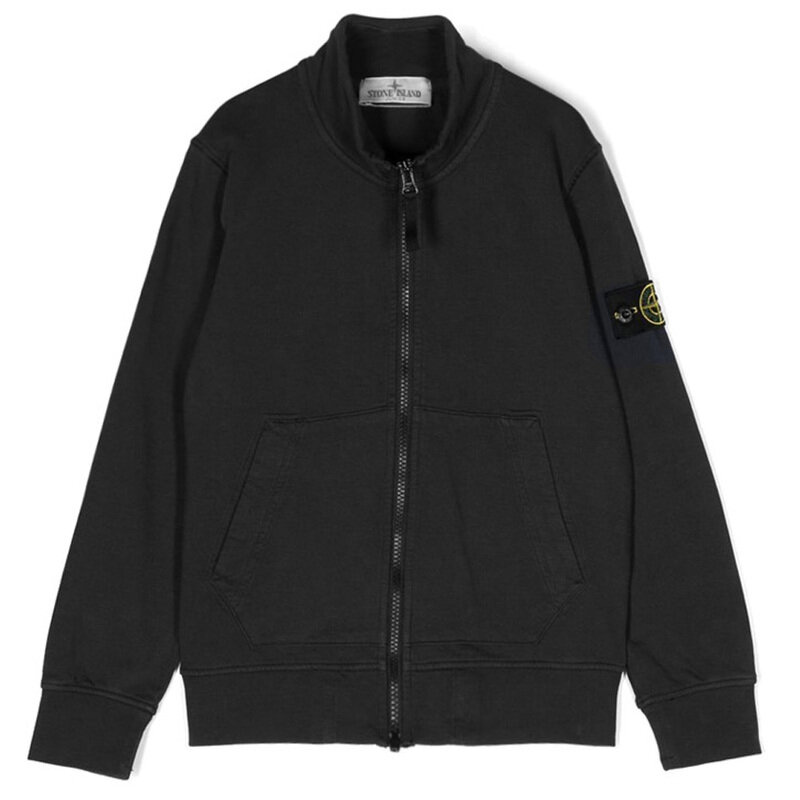 23SS 키즈 와펜 패치 집업 블랙 781661440 V0029 - Stone Island