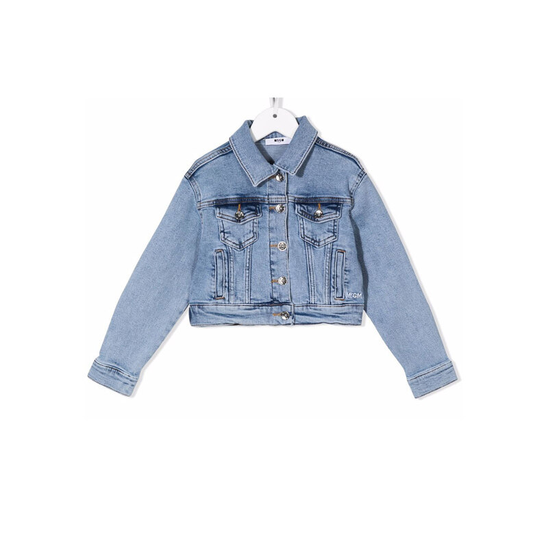 22SS 키즈 백로고 프린팅 데님자켓 MS028781 126 - MSGM