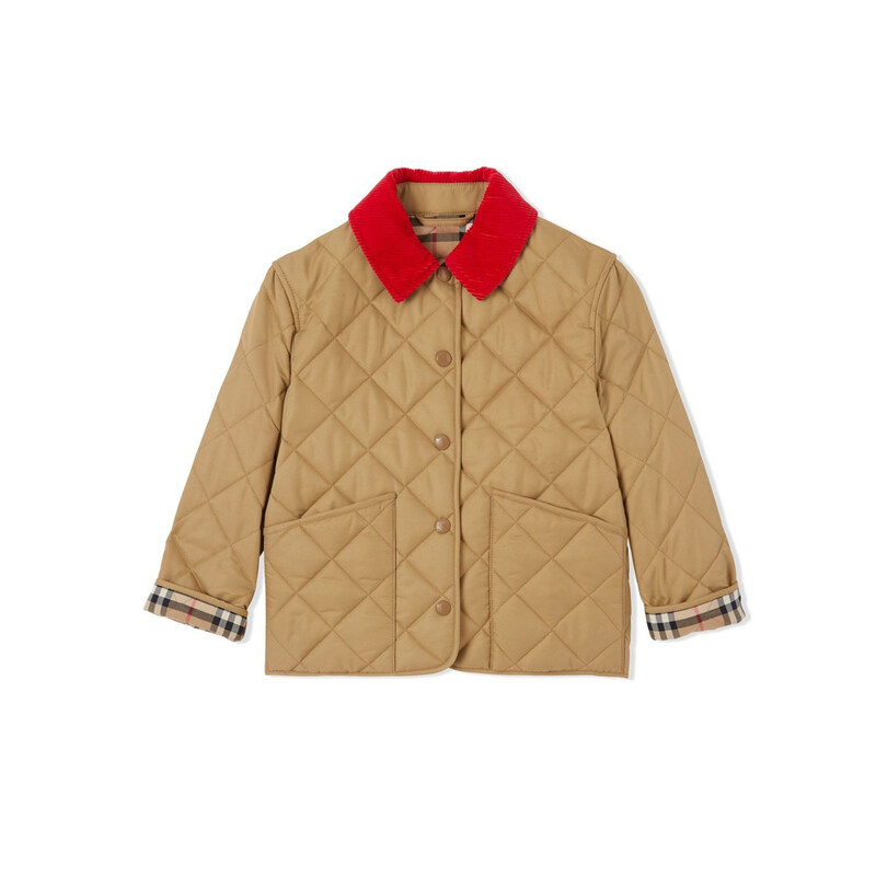 23SS 키즈 레드 카라 퀄팅 자켓 8053870 - Burberry
