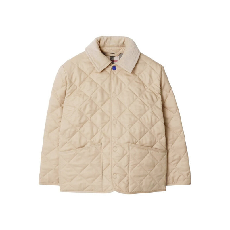 24FW 키즈 퀄팅 버튼 자켓 페일스톤 8092457 - Burberry