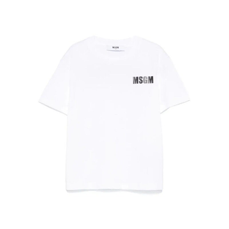 25SS 키즈 로고 프린트 티셔츠 S5MSJUTH066 001 - MSGM