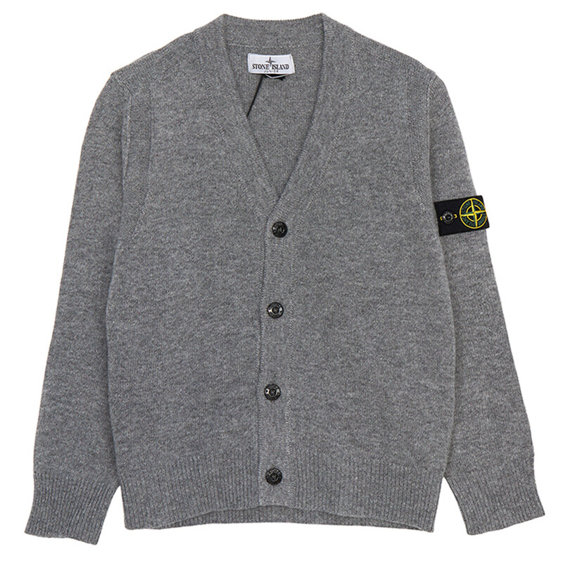 24FW 키즈 와펜 울 가디건 그레이 8116501Z1 V0M67 - Stone Island