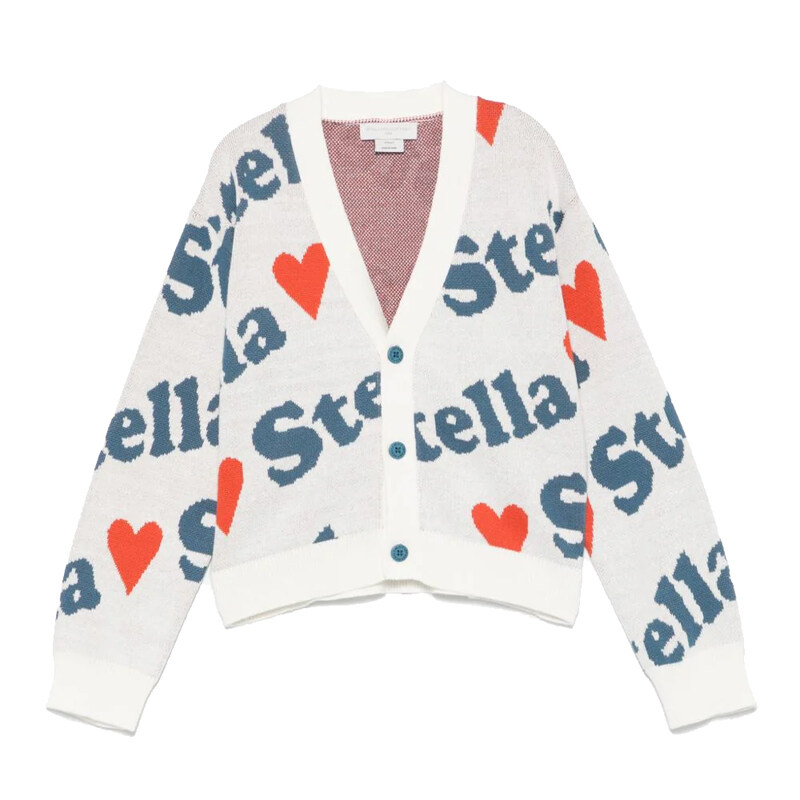 25SS 키즈 올오버 하트 로고 가디건 TW9B50 Z2922 999 - Stella McCartney