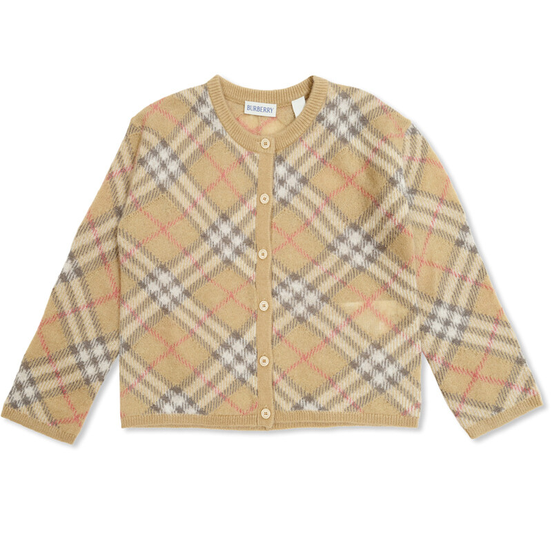 25SS 키즈 빈티지 체크 알파카 가디건 8100092 - Burberry