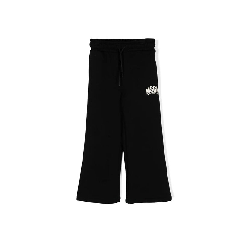 24FW 키즈 로고 트레이닝 팬츠 블랙 F4MSJBFP227 110 - MSGM