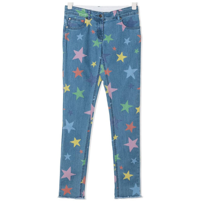 21SS 키즈 스타 패턴 데님 팬츠 602749 SQKB7 H407 - Stella McCartney