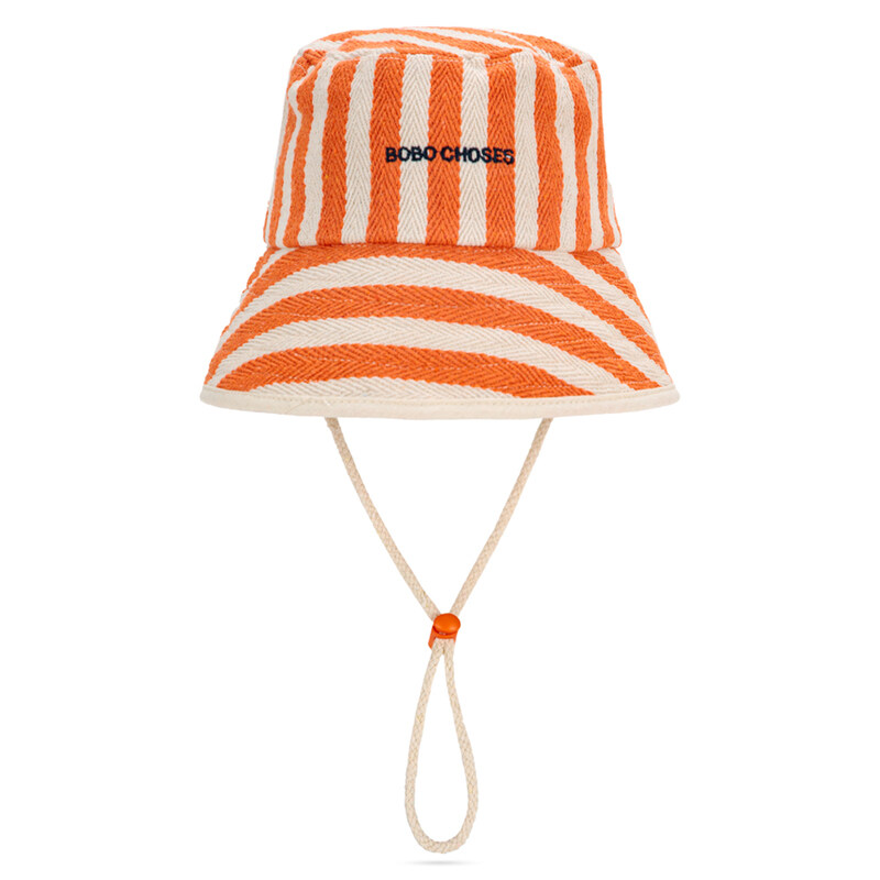 25SS 키즈 스트라이프 버킷햇 오렌지 B125AI019 811 - Bobo Choses