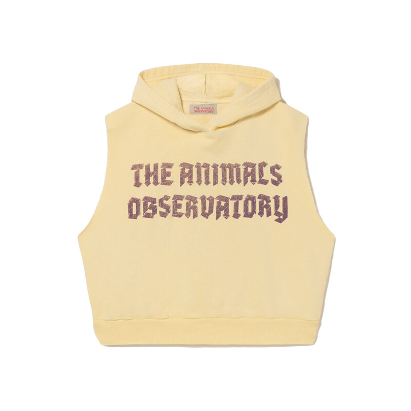 22FW 키즈 레터링 릴렉스핏 후드 조끼 F22005 081EI - THE ANIMALS OBSERVATORY