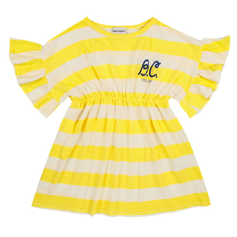 23SS 키즈 스트라이프 러플 원피스 123AC124 720 - Bobo Choses
