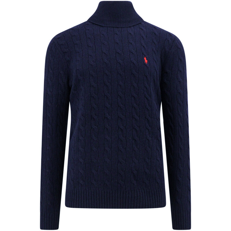 23FW 포니 자수 터틀넥 니트 블루 710876836 005 - Polo Ralph Lauren