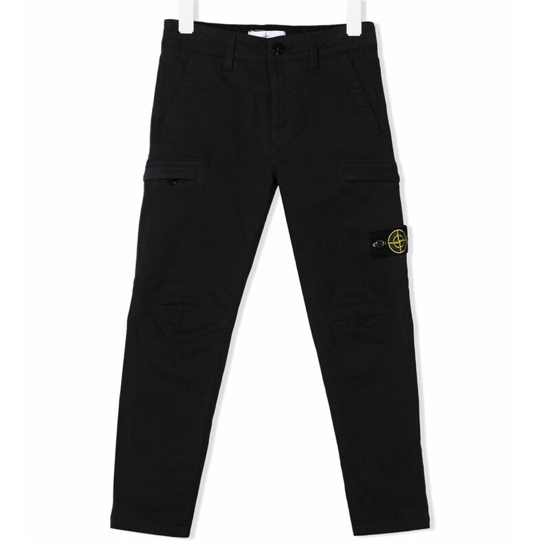 21FW 키즈 와펜 포켓 팬츠 블랙 751630514 V0029 - Stone Island