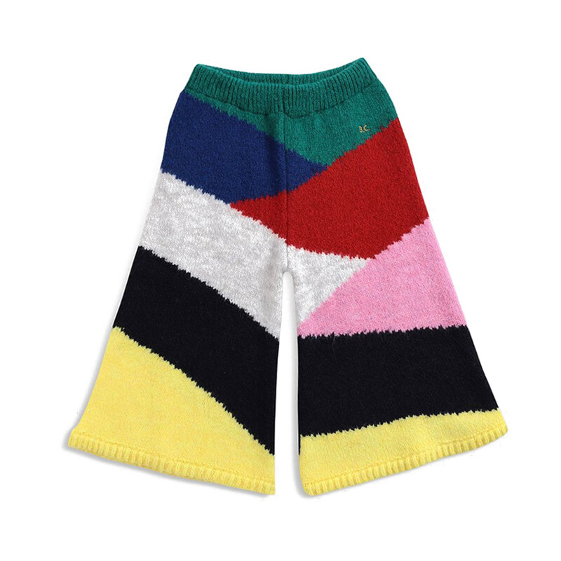 21FW 키즈 블록 니트 퀼로트 팬츠 멀티 221AC131 475 - Bobo Choses
