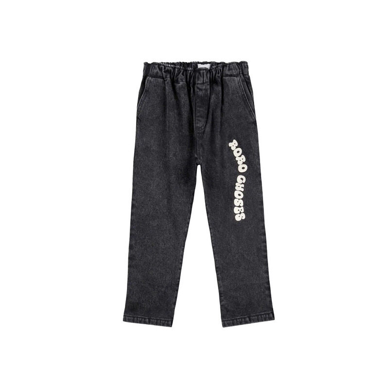 25SS 키즈 로고 프린트 데님팬츠 블랙 B125AC084 061 - Bobo Choses