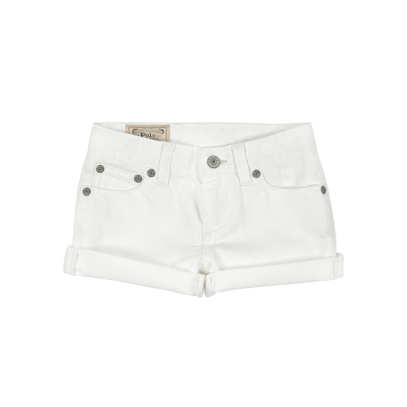키즈 코튼 숏팬츠 화이트 S24481CS - Polo Ralph Lauren