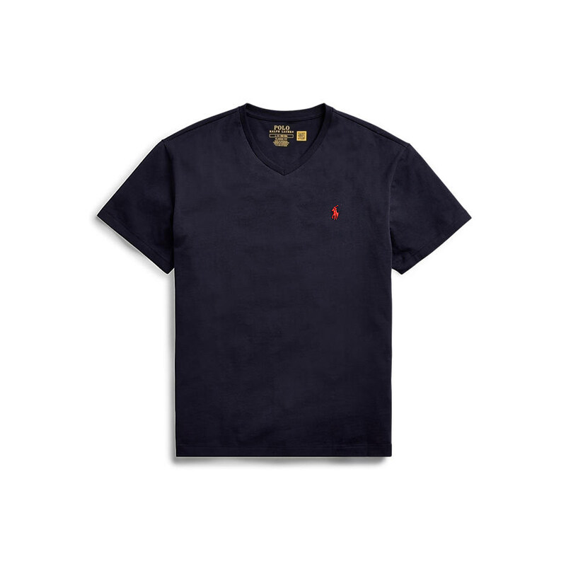 23FW 포니 자수 브이넥 티셔츠 네이비 710708261 004 - Polo Ralph Lauren
