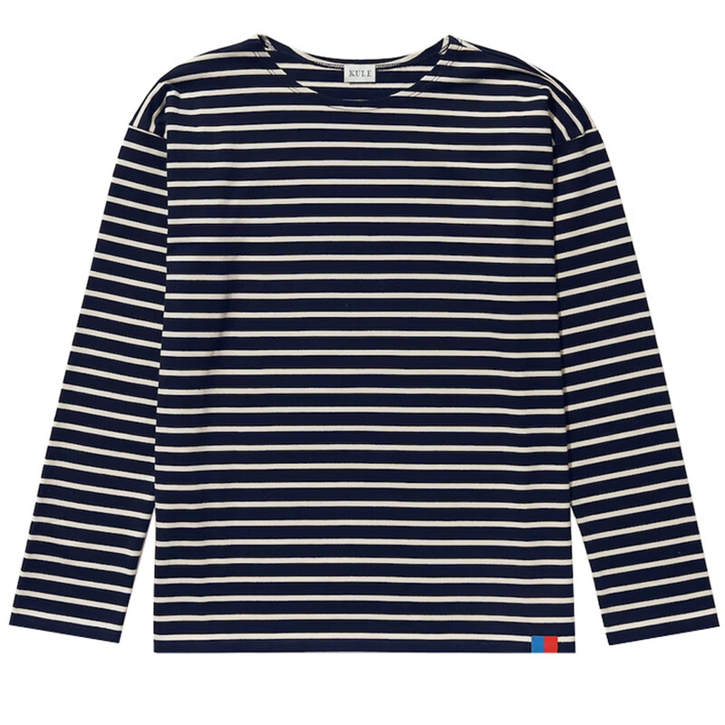 22FW 모던 롱 스트라이프 티셔츠 ML01 NAVY/CREAM - KULE