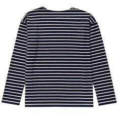 22FW 모던 롱 스트라이프 티셔츠 ML01 NAVY/CREAM 썸네일 2