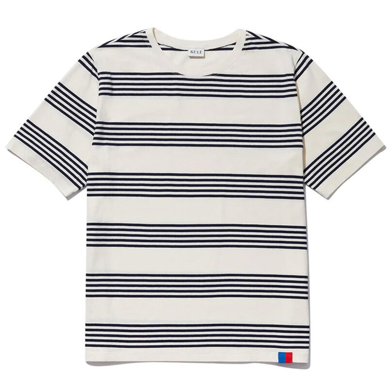 22FW 모던 번들 스프라이프 티셔츠 MS04S4 CREAM/NAVY - KULE