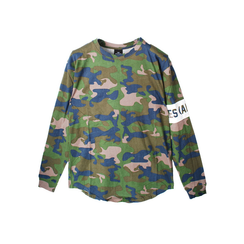 12주년 완장 프린팅 롱슬리브 티셔츠 LA04TML8100CAMO - Les Artists