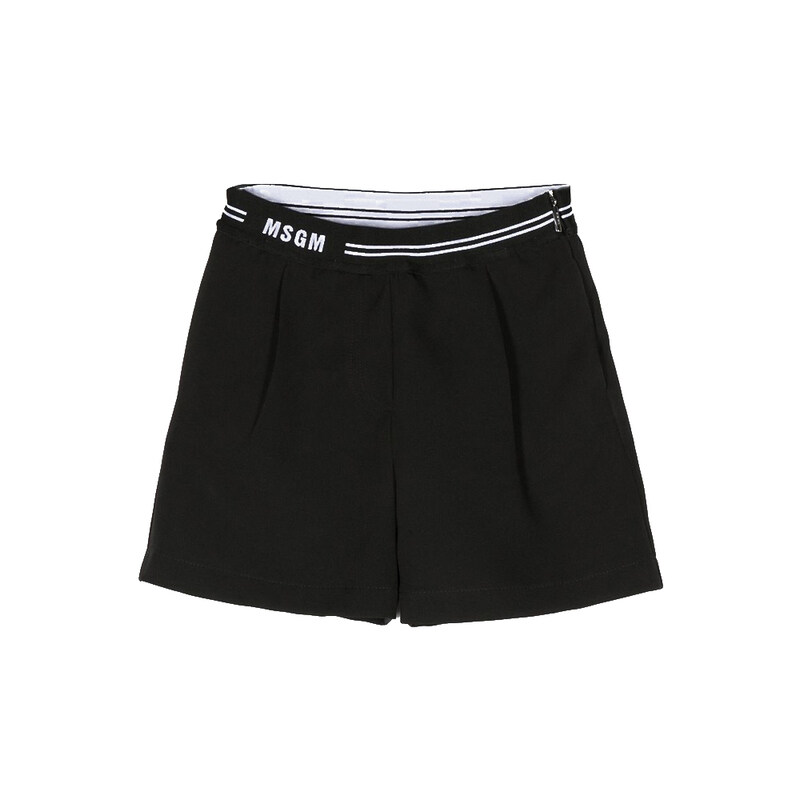 23SS 키즈 로고 밴딩 숏 팬츠 블랙 MS029410 110 - MSGM