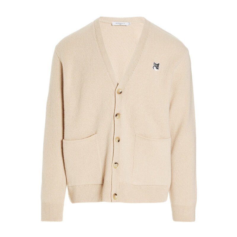 23SS 폭스 패치 릴렉스핏 가디건 JM00518KT1006 P220 - Maison Kitsune